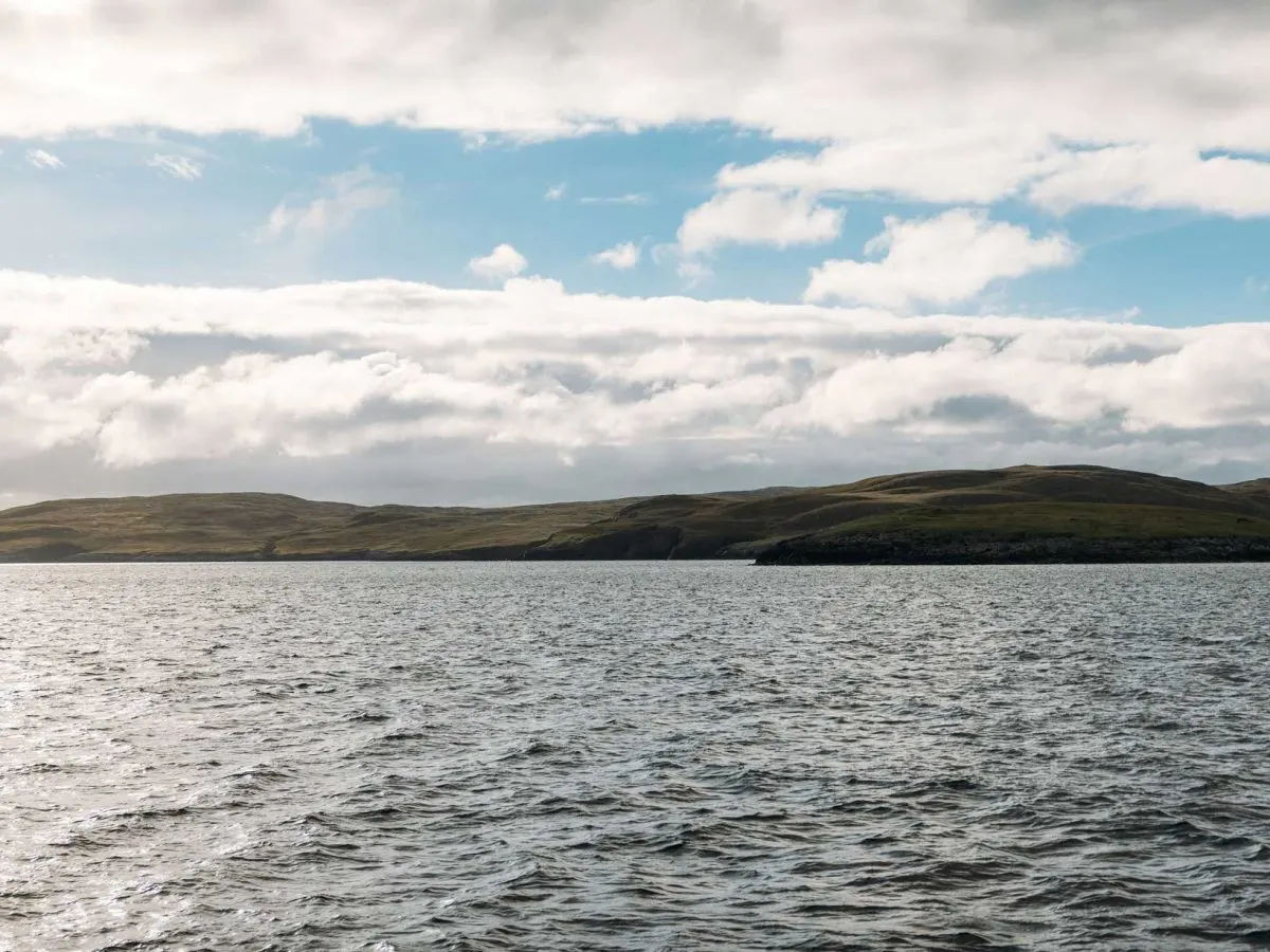 Shetland coastline photographed during the Marine Stewardship Council production