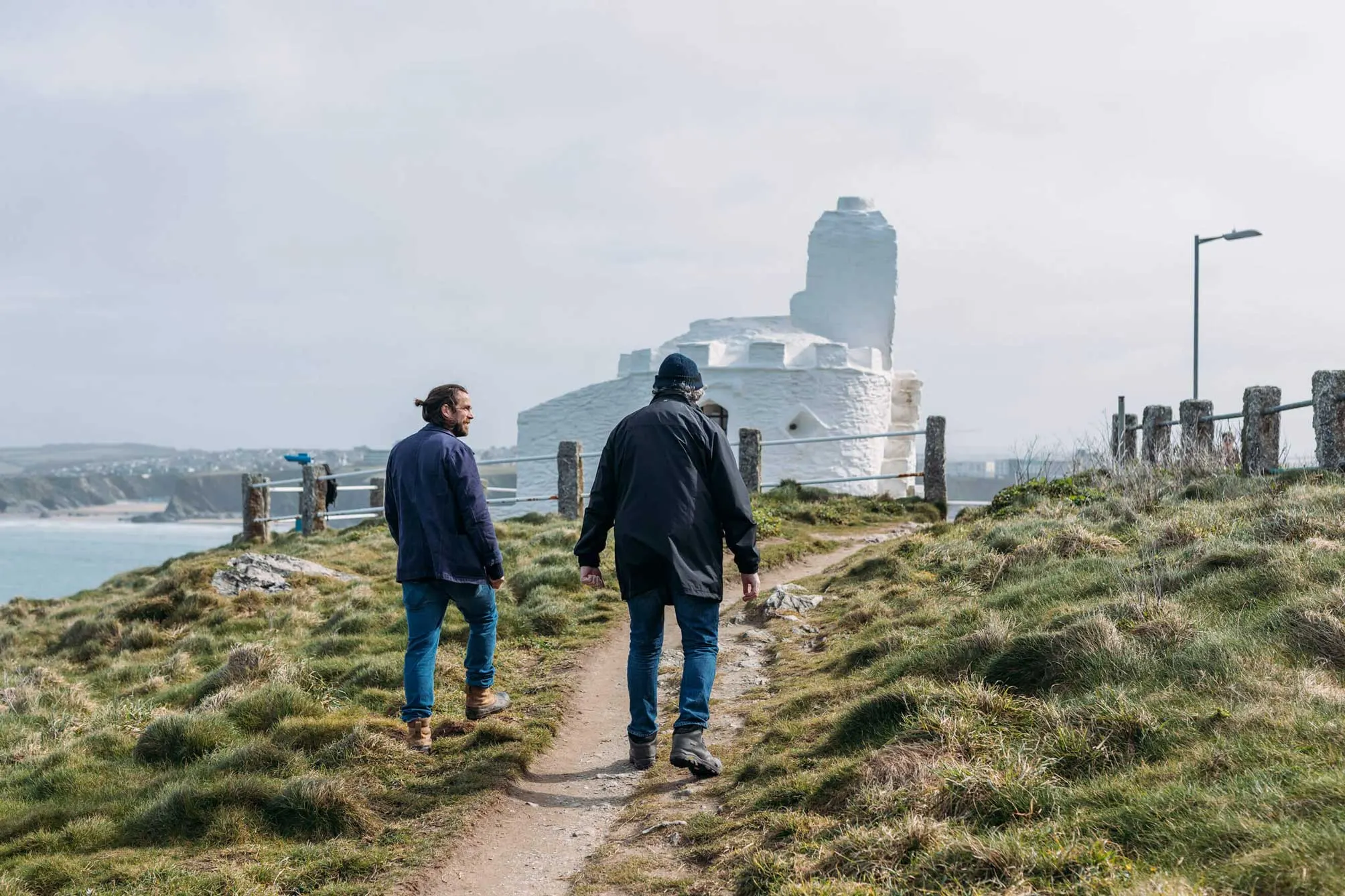 Presenter James Strawbridge filming the Forgotten Cornwall history series on location