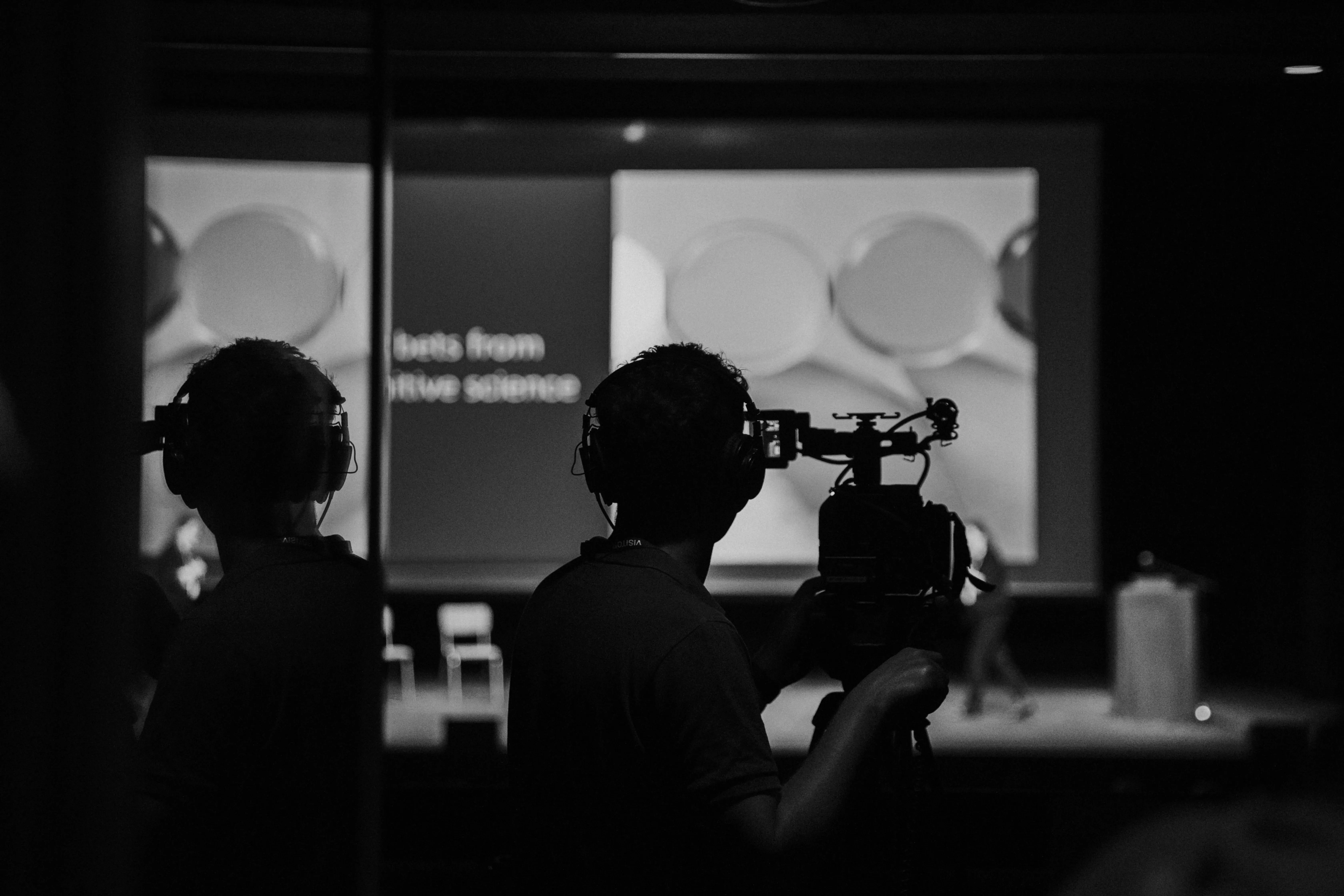 Rich Stephens filming a Kernow Learning event at Hall for Cornwall